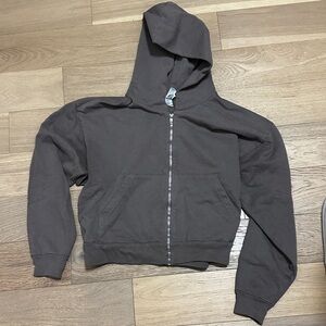 Vintage washed brown hoodie